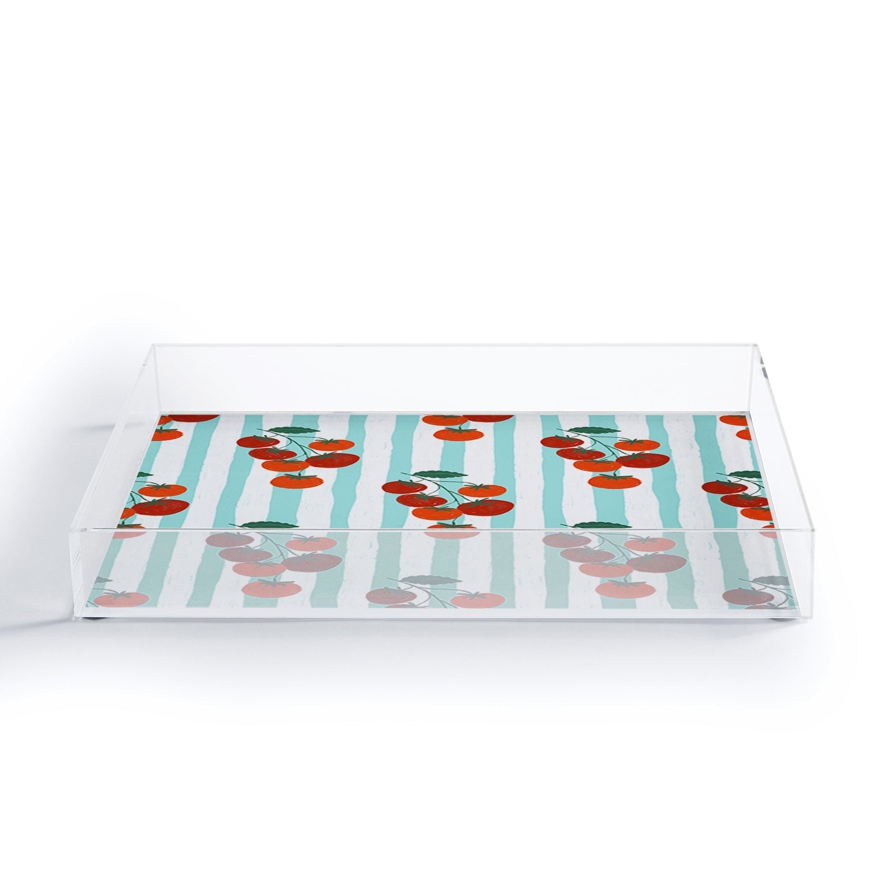 Design by Spark Zesty Tomatoes and Stripes Acrylic Tray