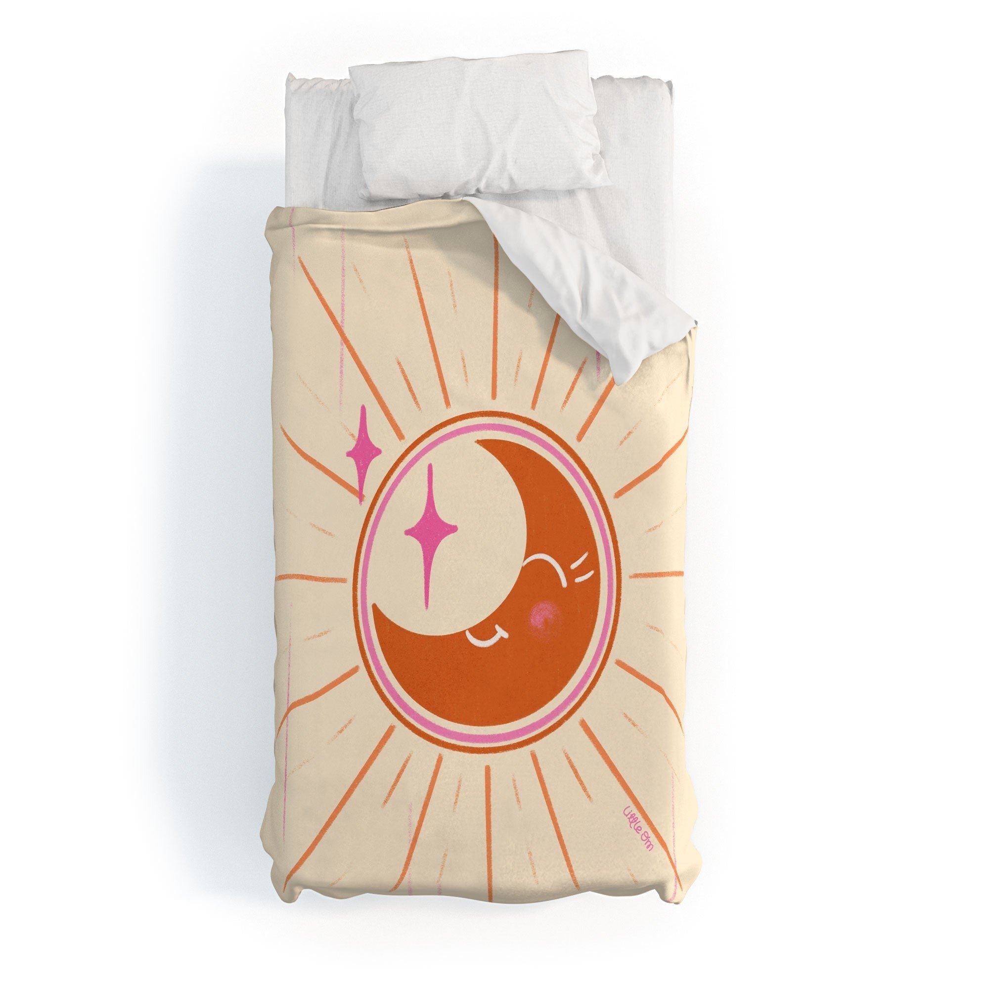 Little Om Celestial Moon cream Duvet Cover