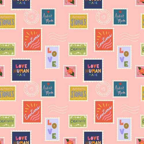 Design by Spark Love Human Made Stamps Shower Curtain