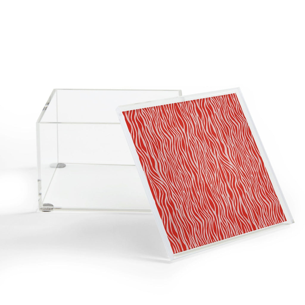 Avenie BR Red Zebra Stripe Acrylic Box
