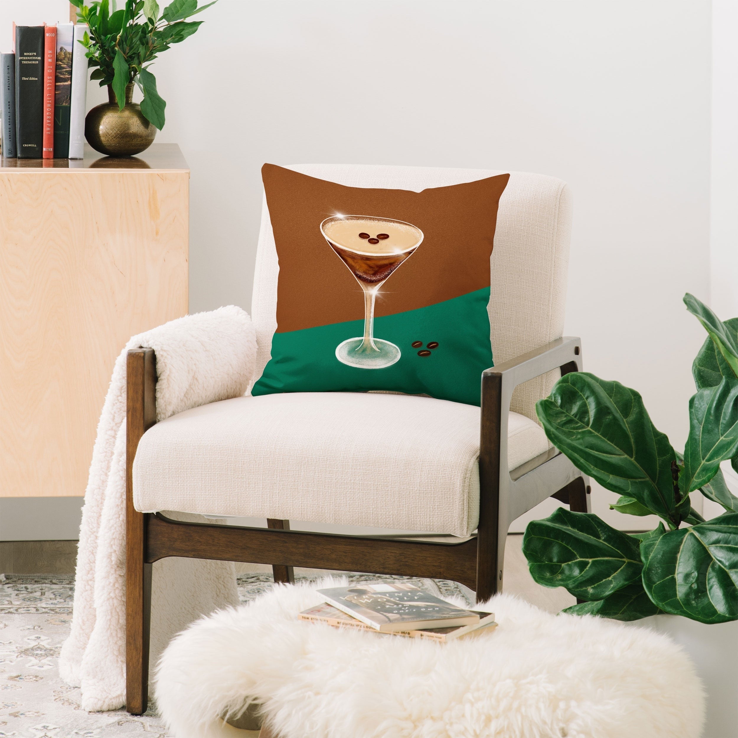 Design by Spark Expresso Martini Coffee Beans Throw Pillow