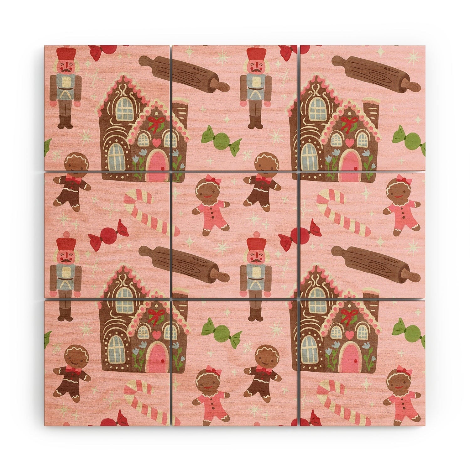 carriecantwell Sweet Christmas Holidays Wood Wall Mural