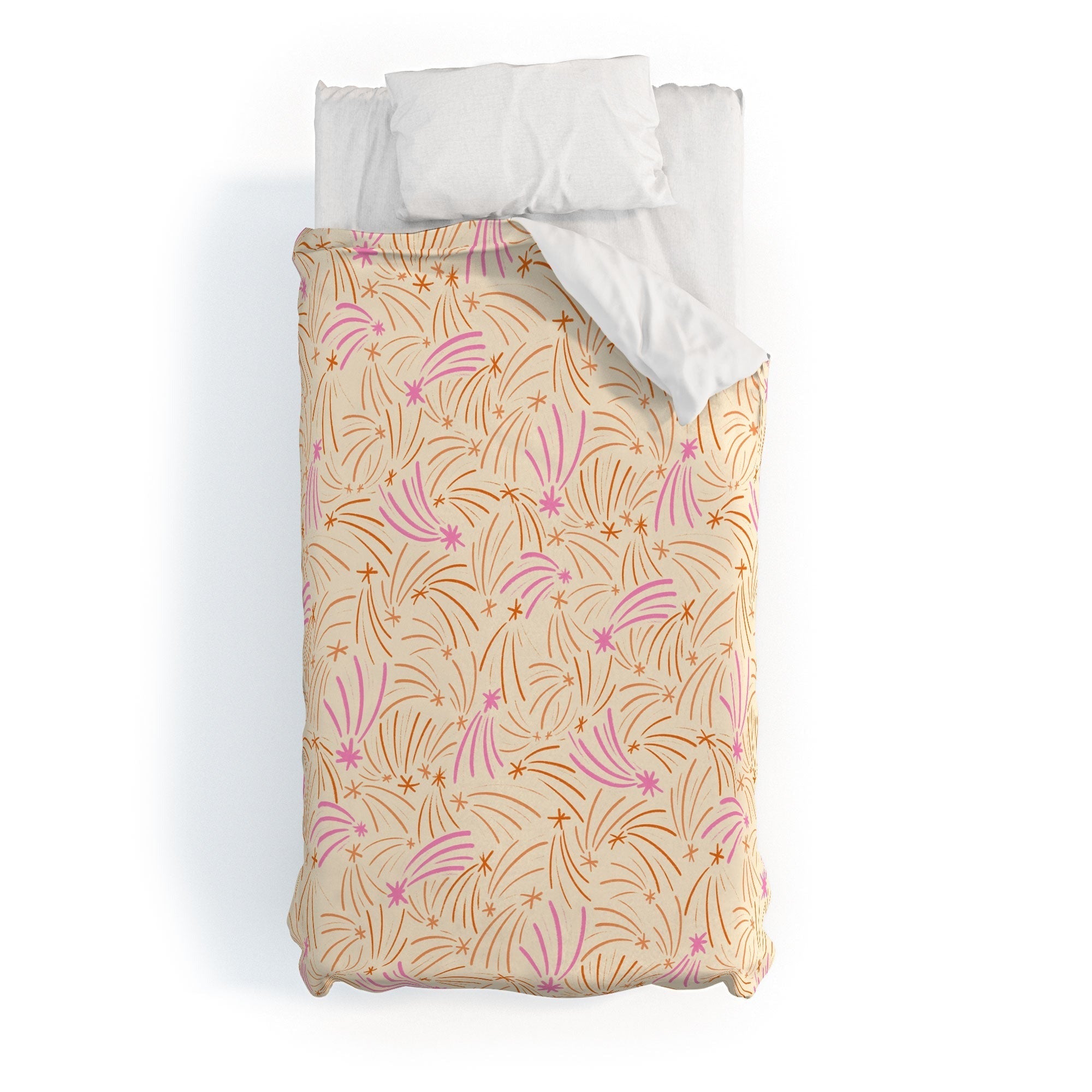 Little Om Pattern Shooting Stars cream Duvet Cover