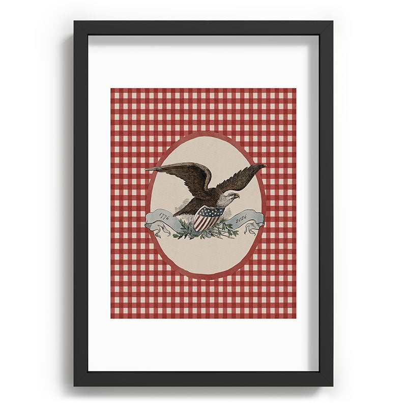 DENY Designs Gingham Eagle Recessed Framing Rectangle