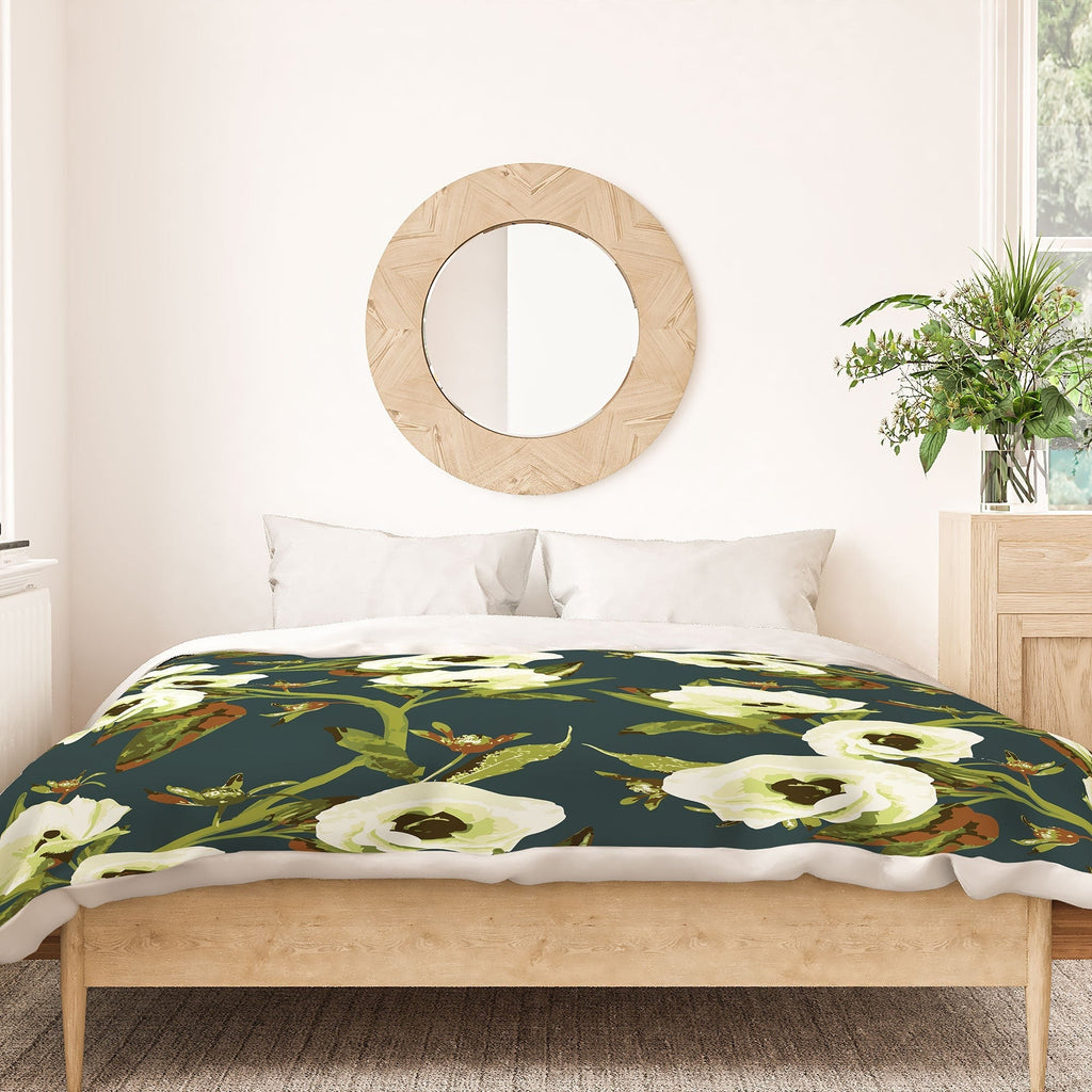 ThirtyOne Illustrations Circa in Olive Duvet Cover