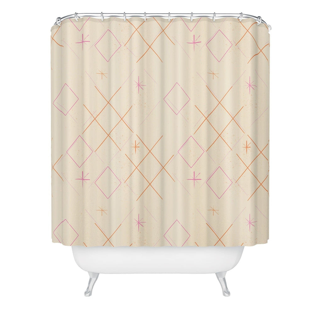Little Om Starry Web cream Shower Curtain