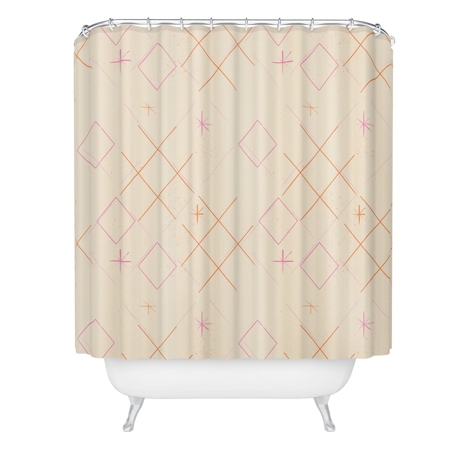 Little Om Starry Web cream Shower Curtain