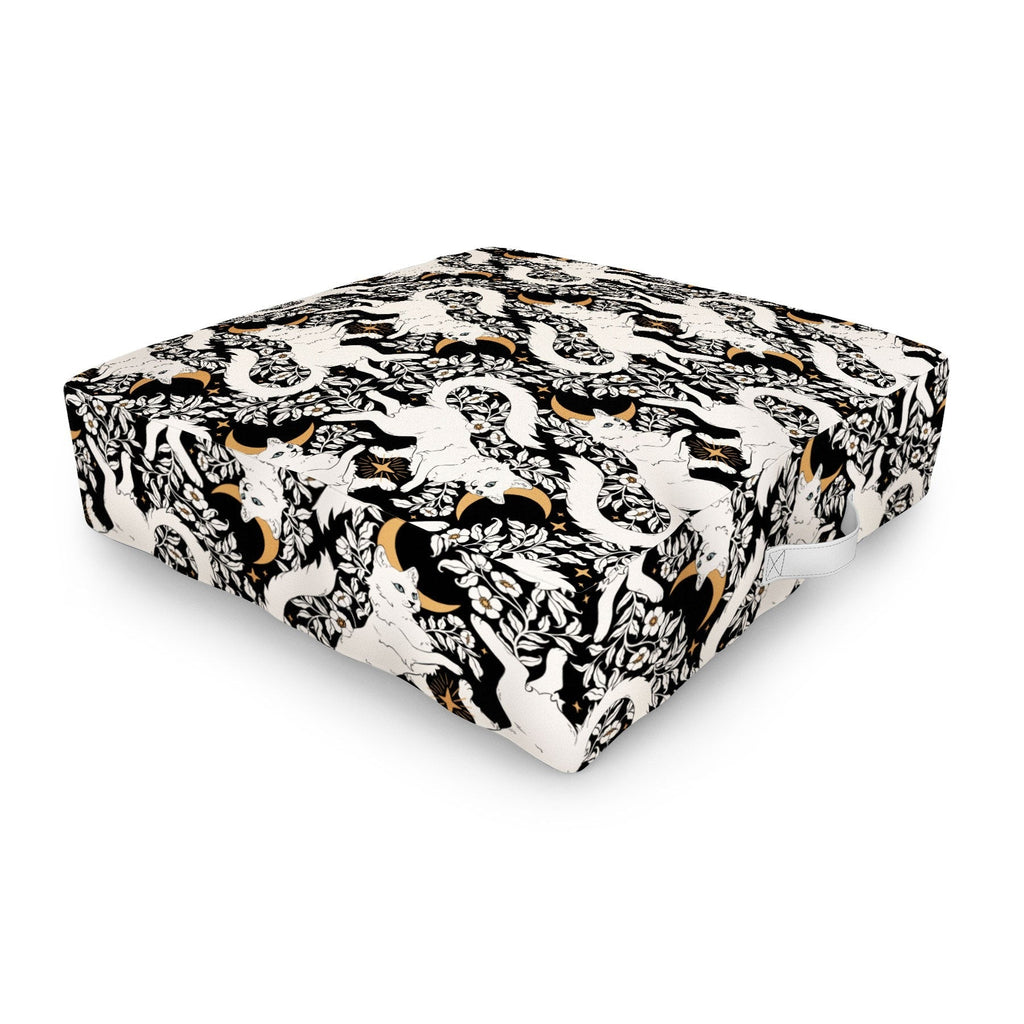 Avenie Celestial Cats Gold Outdoor Floor Cushion