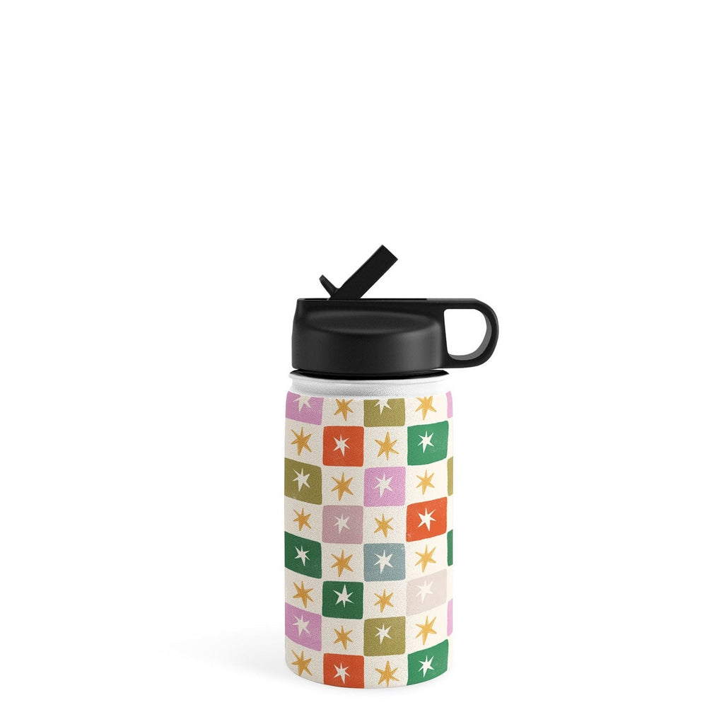 LouBruzzoni Retro Star Block Pattern Water Bottle