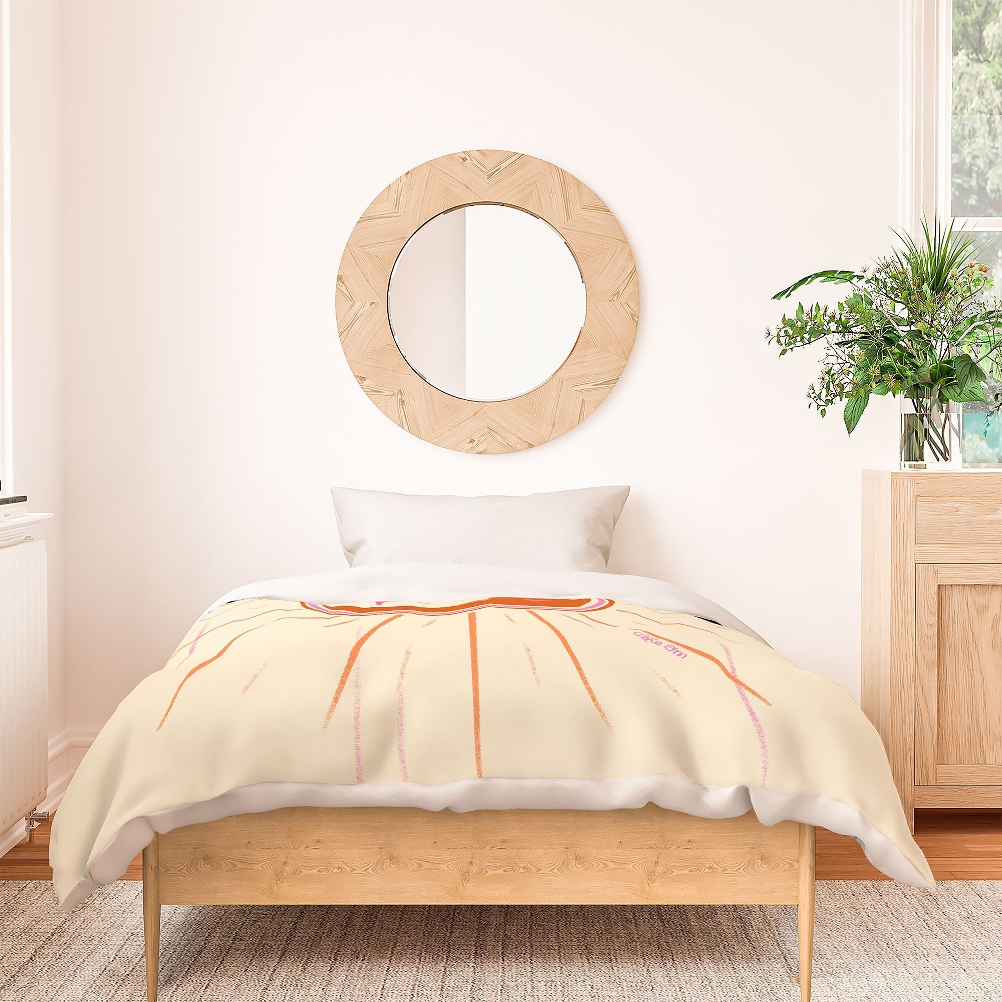 Little Om Celestial Moon cream Duvet Cover