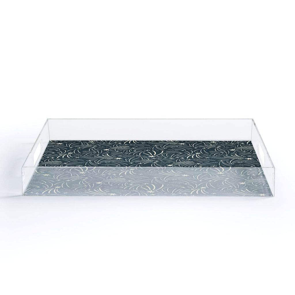 Little Om Pattern Shooting Stars blue Acrylic Tray