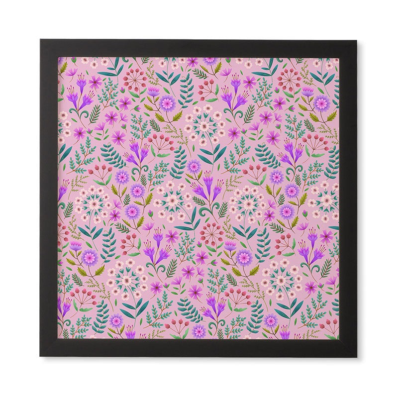 Pimlada Phuapradit Ditsy Purple Floral Half Drop Framed Wall Art