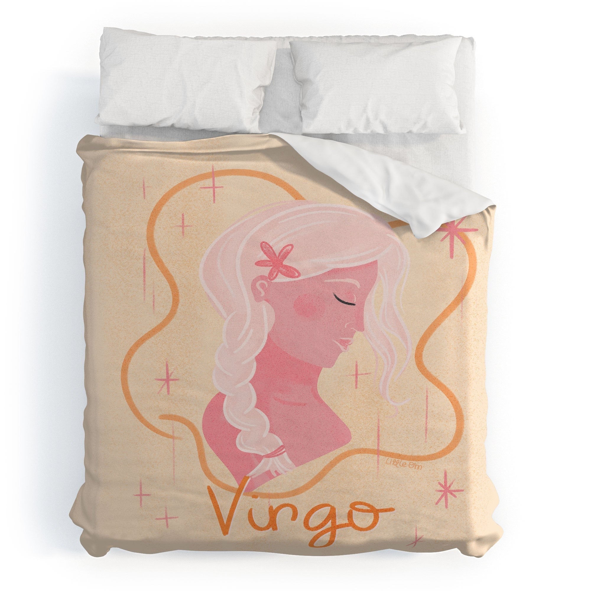 Little Om Zodiac Sign Virgo Duvet Cover