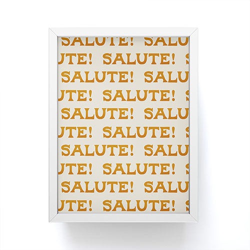 Jessica Molina Salute Gold Pattern on Cream Framed Mini Art Print