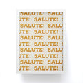 Jessica Molina Salute Gold Pattern on Cream Framed Mini Art Print