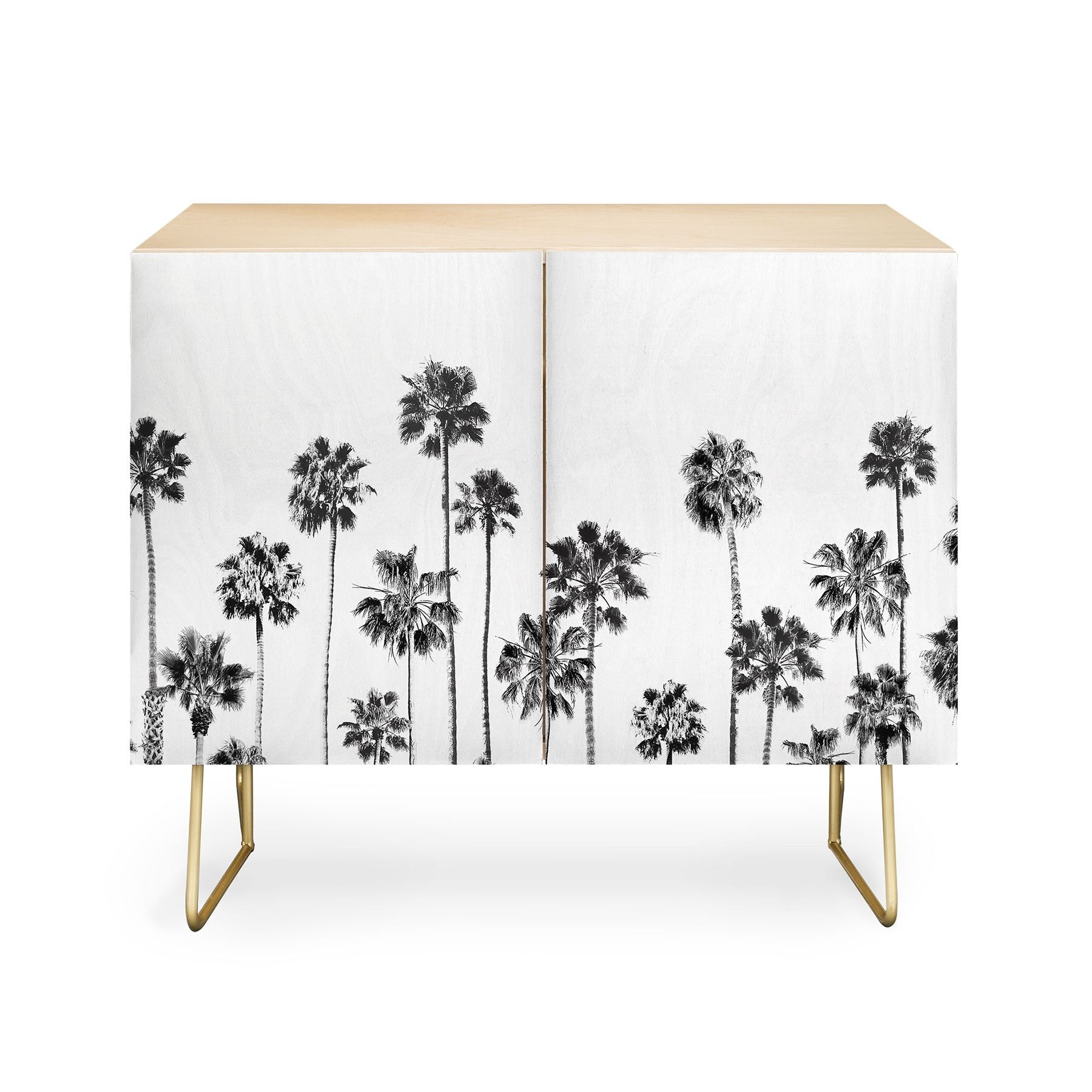Gal Design Black And White Palms Credenza