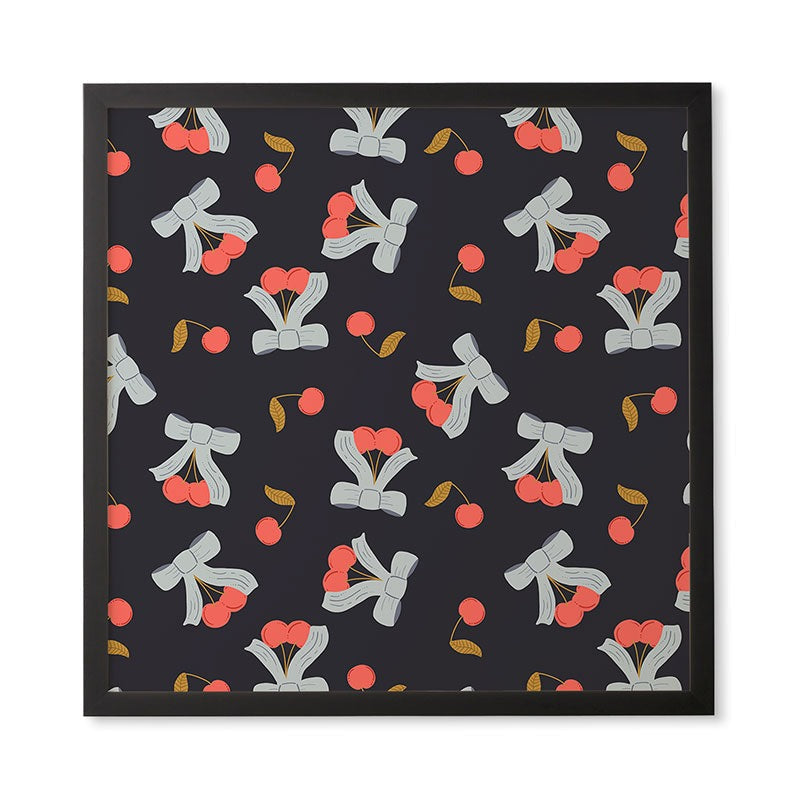 Jennifer Labre Cherries and Bows Framed Wall Art