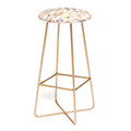 Ninola Design Botanic Retreat Floral Oleander Whimsical Soft Pink Bar Stool