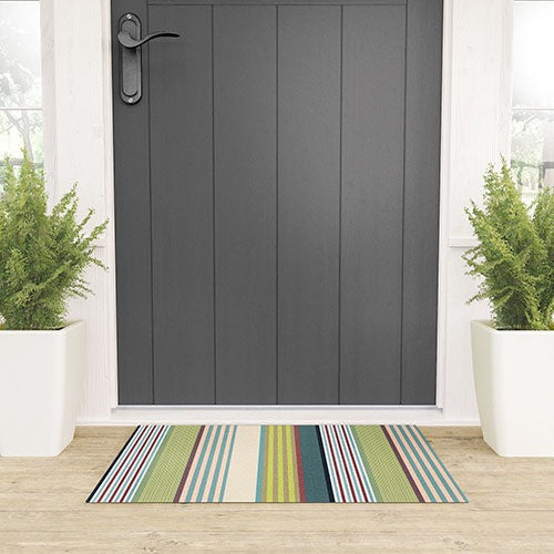 Marta Barragan Camarasa Colorful Stripe Delight Welcome Mat