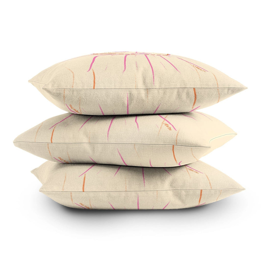 Little Om Celestial Sun cream Outdoor Throw Pillow
