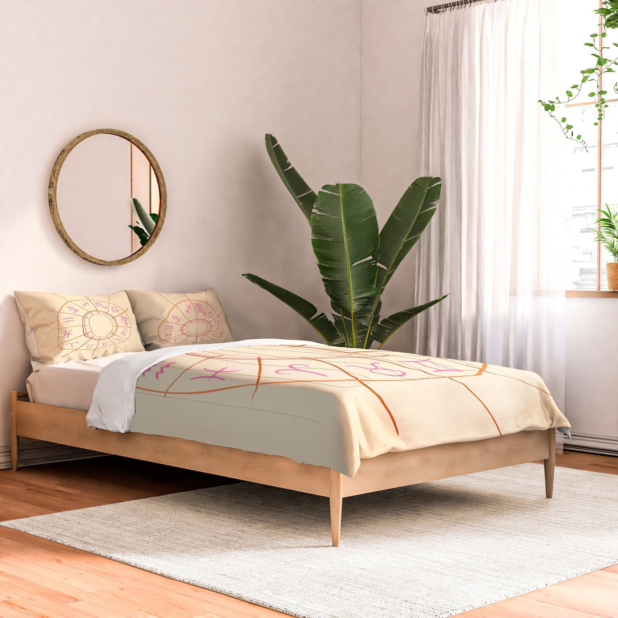 Little Om Zodiac Signs cream Comforter