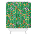 Pimlada Phuapradit Ditsy Spring Floral Green Shower Curtain