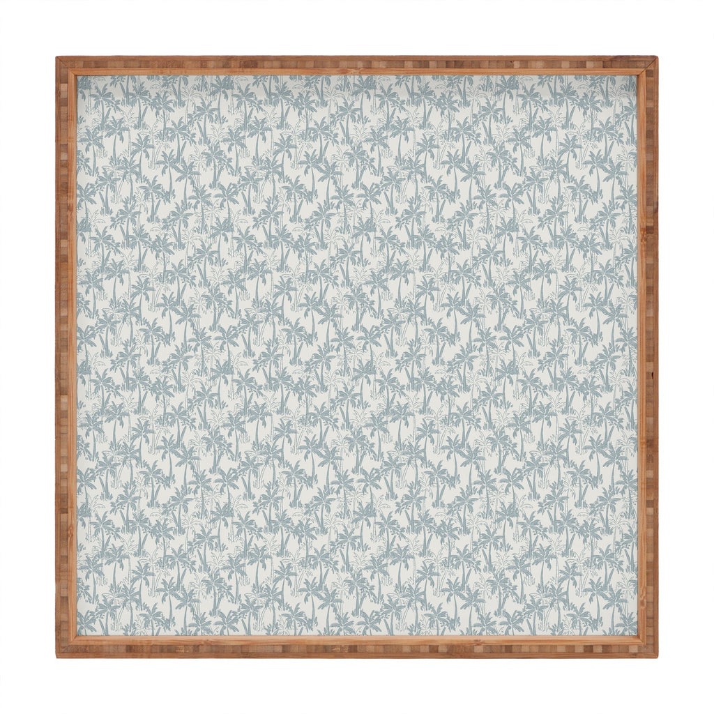 CoastL Studio Palm Forest Coastal Blue Square Tray