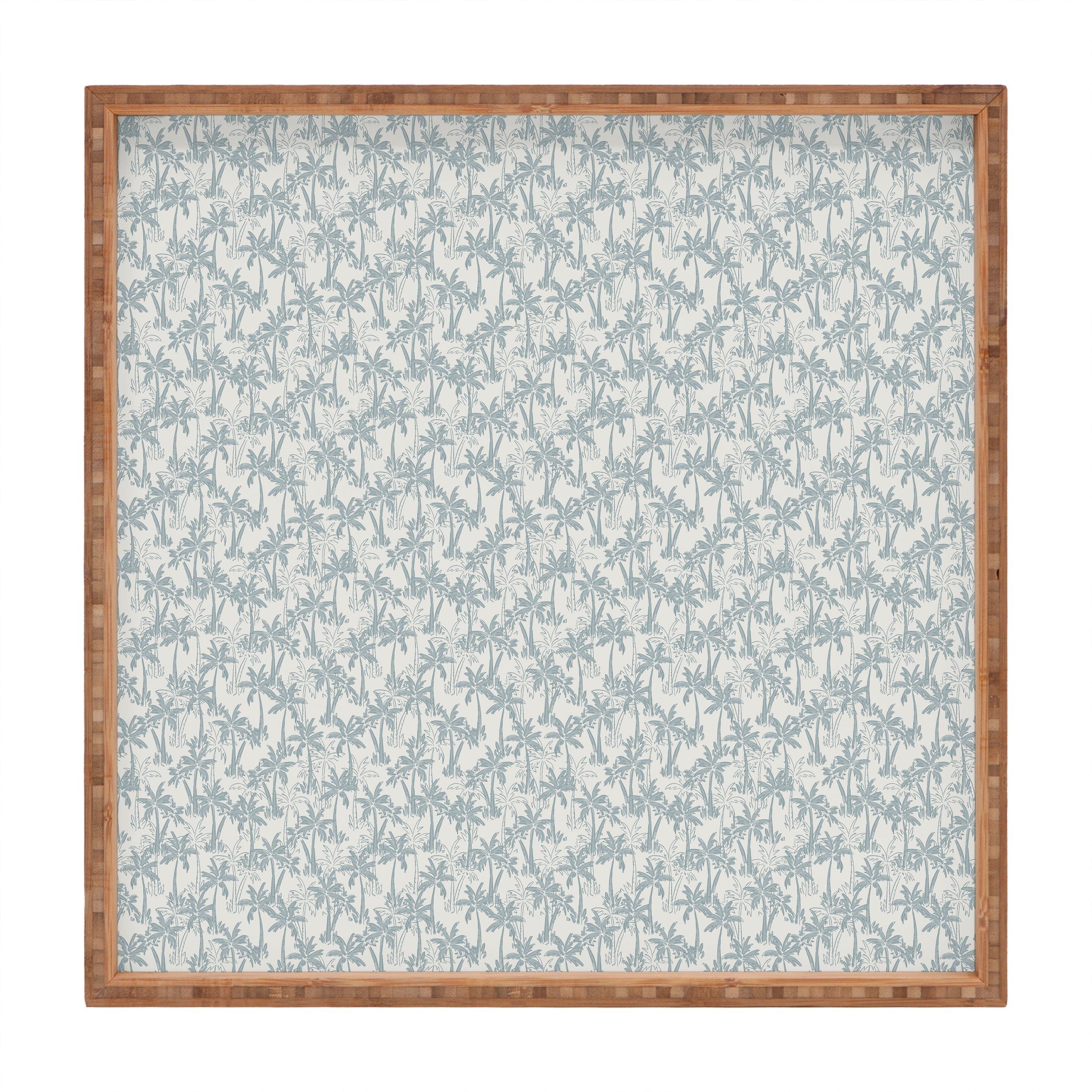 CoastL Studio Palm Forest Coastal Blue Square Tray