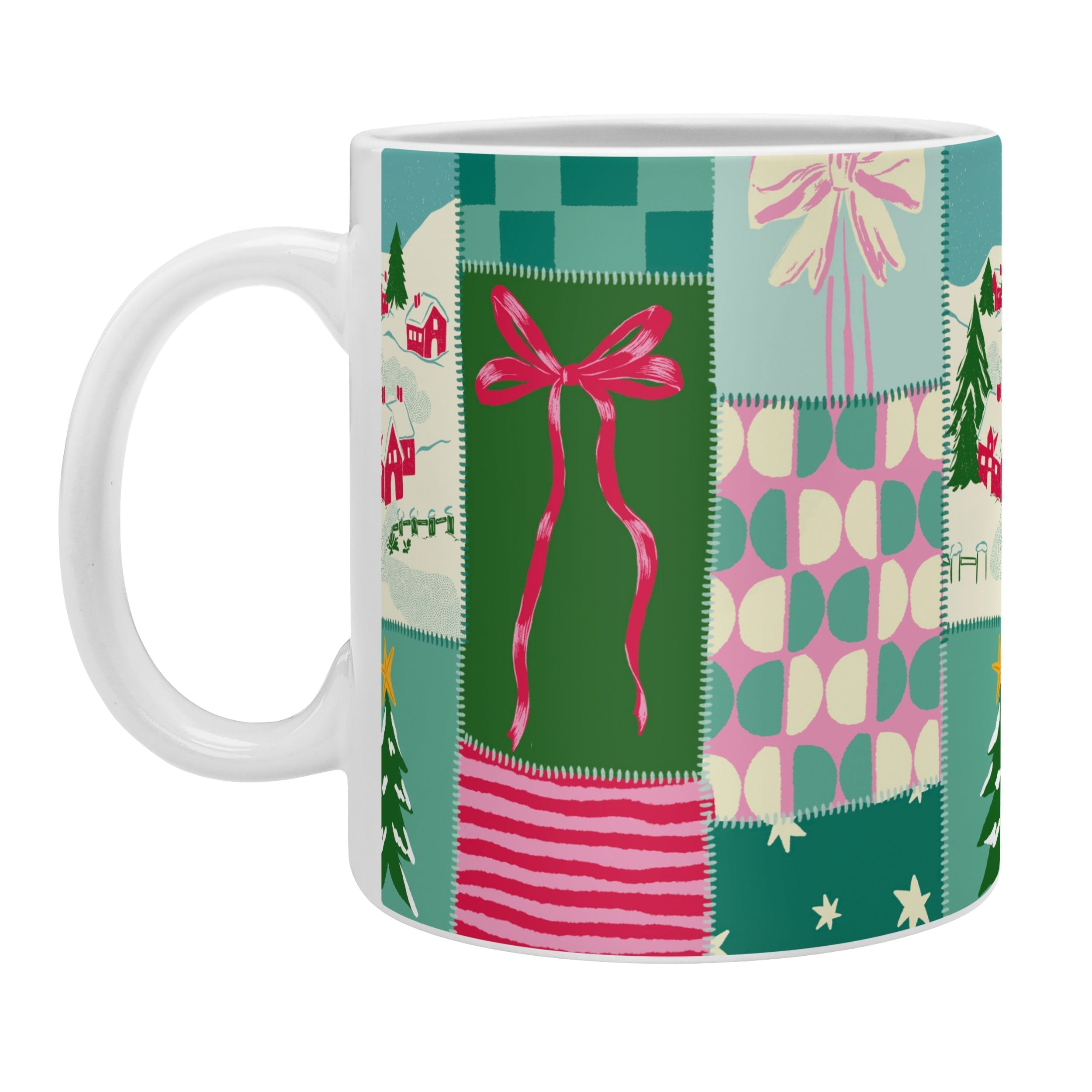 LouBruzzoni Cozy Christmas Patchwork Coffee Mug