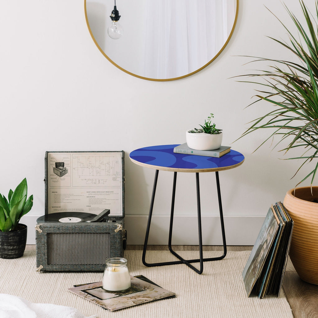 Camilla Foss Blue Pebble Round Side Table