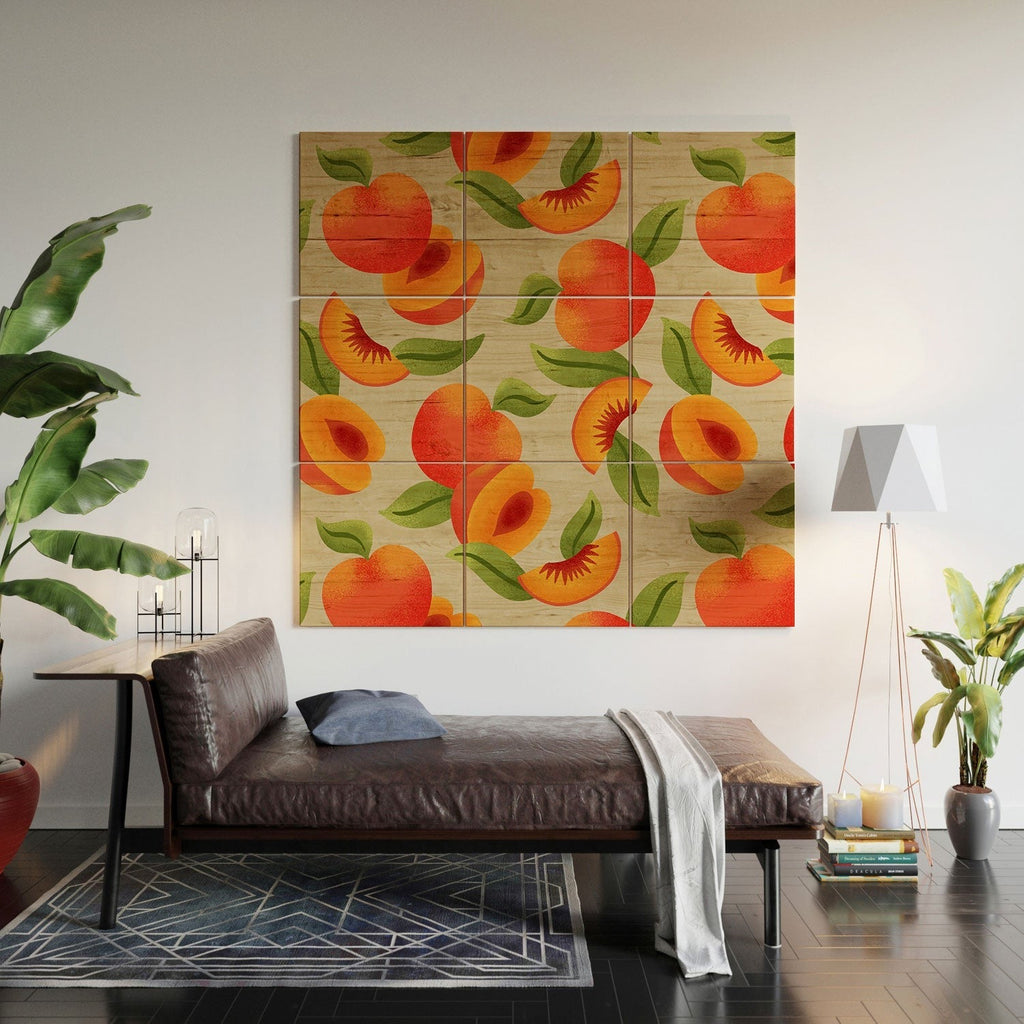 Jessica Molina Peach Pattern Wood Wall Mural