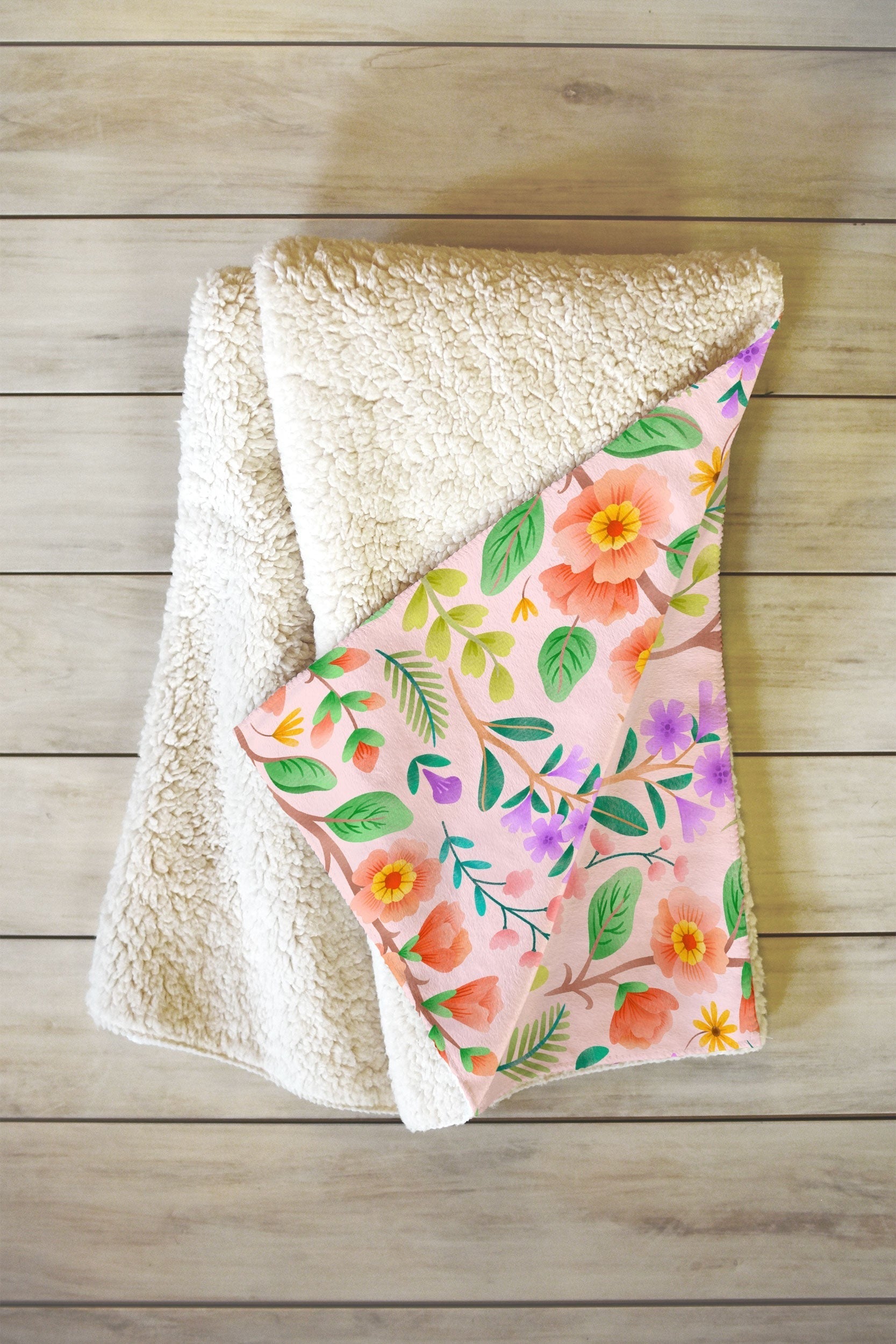 Pimlada Phuapradit Ditsy Spring Floral Fleece Throw Blanket