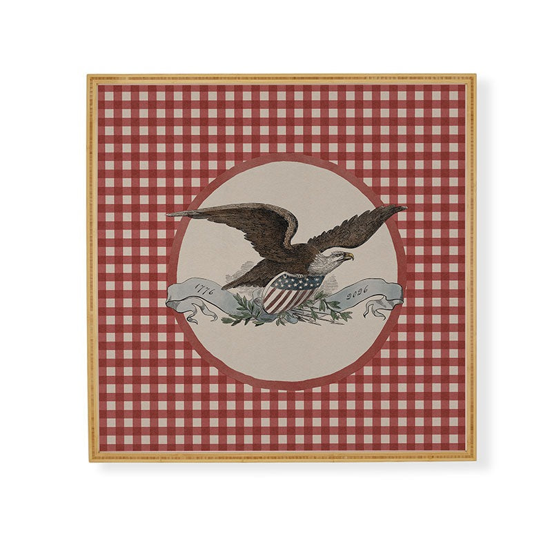 DENY Designs Gingham Eagle Framed Wall Art