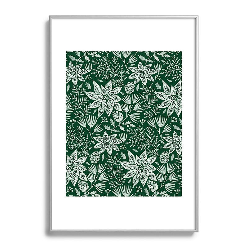 Pimlada Phuapradit Christmas Poinsettia Metal Framed Art Print