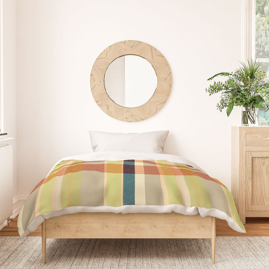 Marta Barragan Camarasa Retro Picnic Plaid Warm Tones Duvet Cover