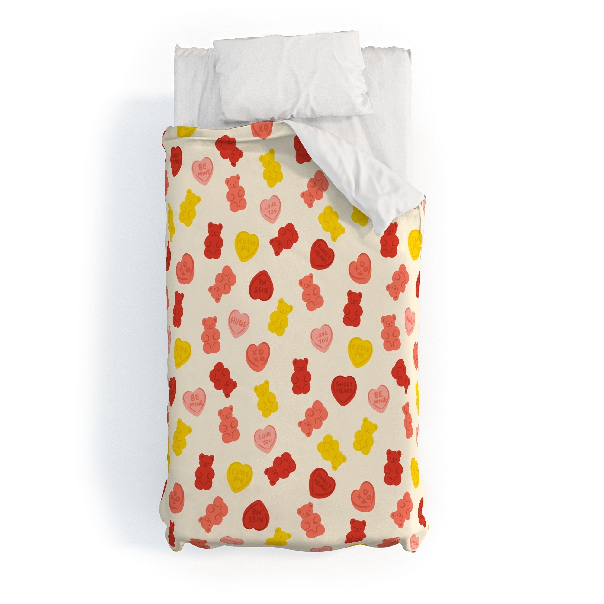 Design by Spark Gummy Bears and Candy Hearts Valentines Duvet Cover