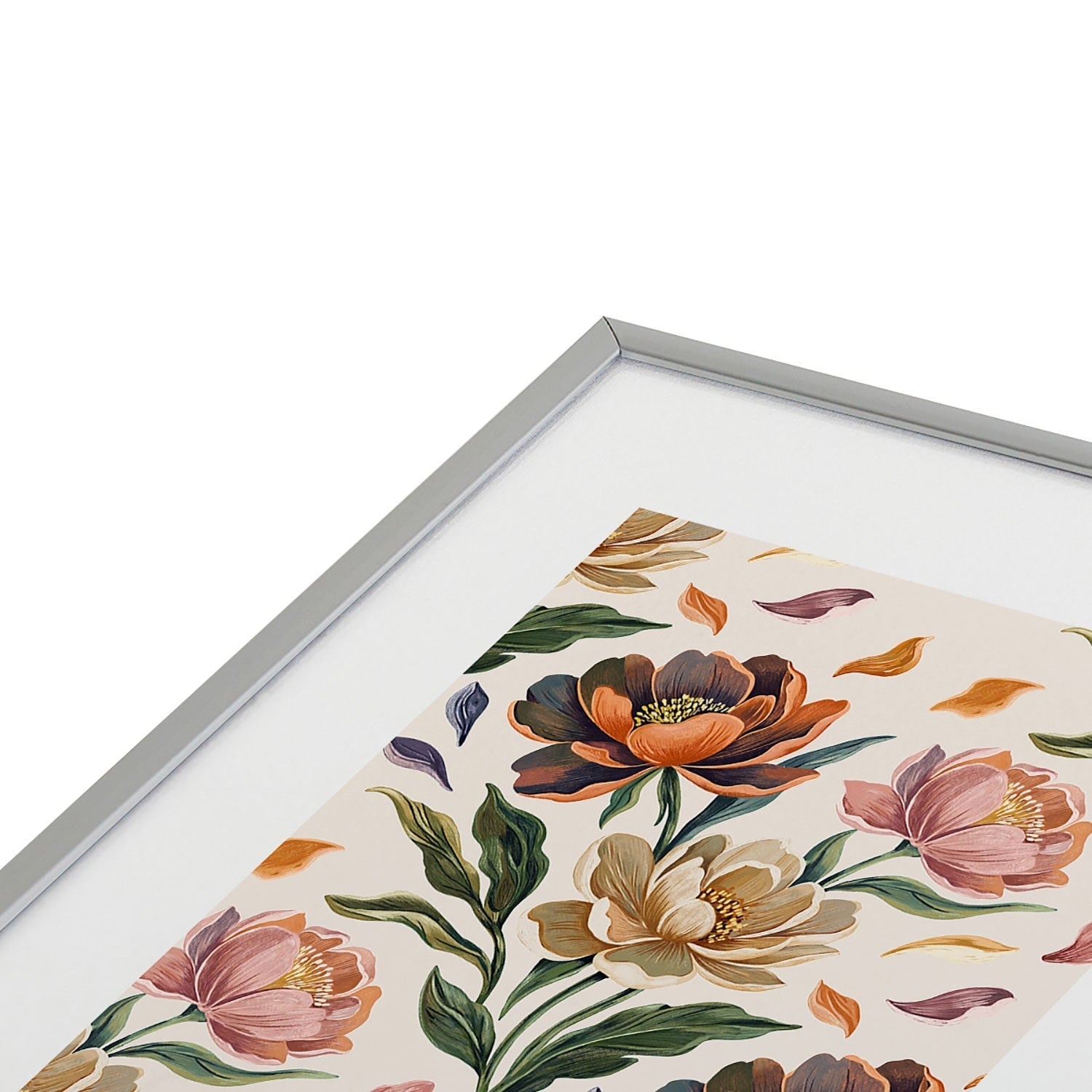 Marta Barragan Camarasa Hand Painted Peony Florals Metal Framed Art Print