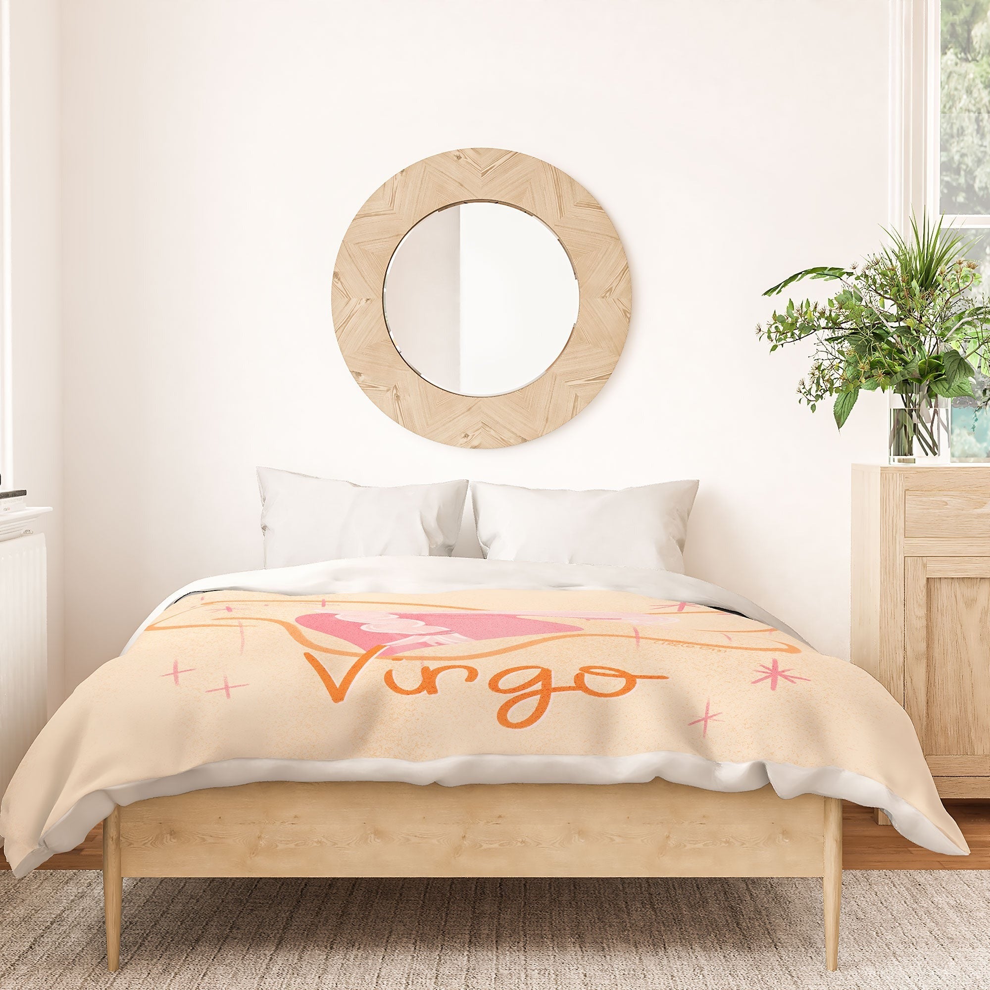 Little Om Zodiac Sign Virgo Duvet Cover
