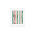 Ninola Design Botanic Retreat Watercolor Stripes Green Orange Red Art Print