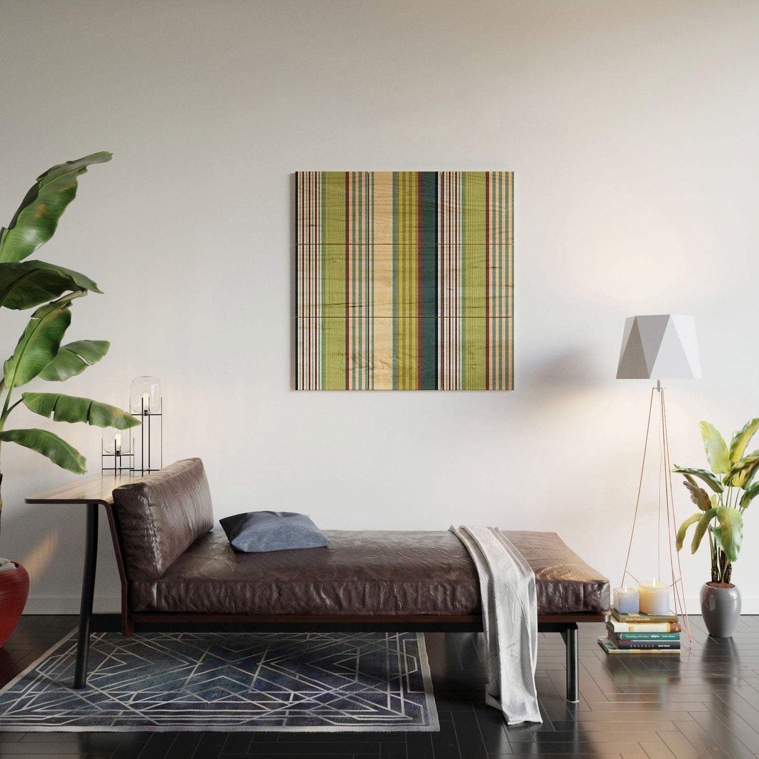Marta Barragan Camarasa Colorful Stripe Delight Wood Wall Mural