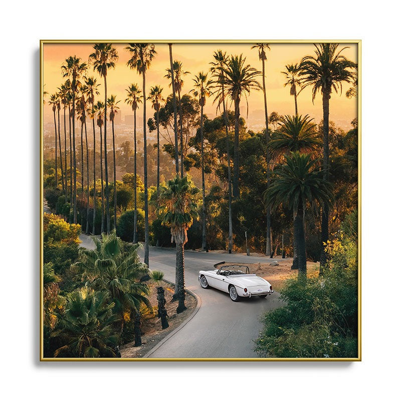 Gal Design Sunset Blvd Square Metal Framed Art Print
