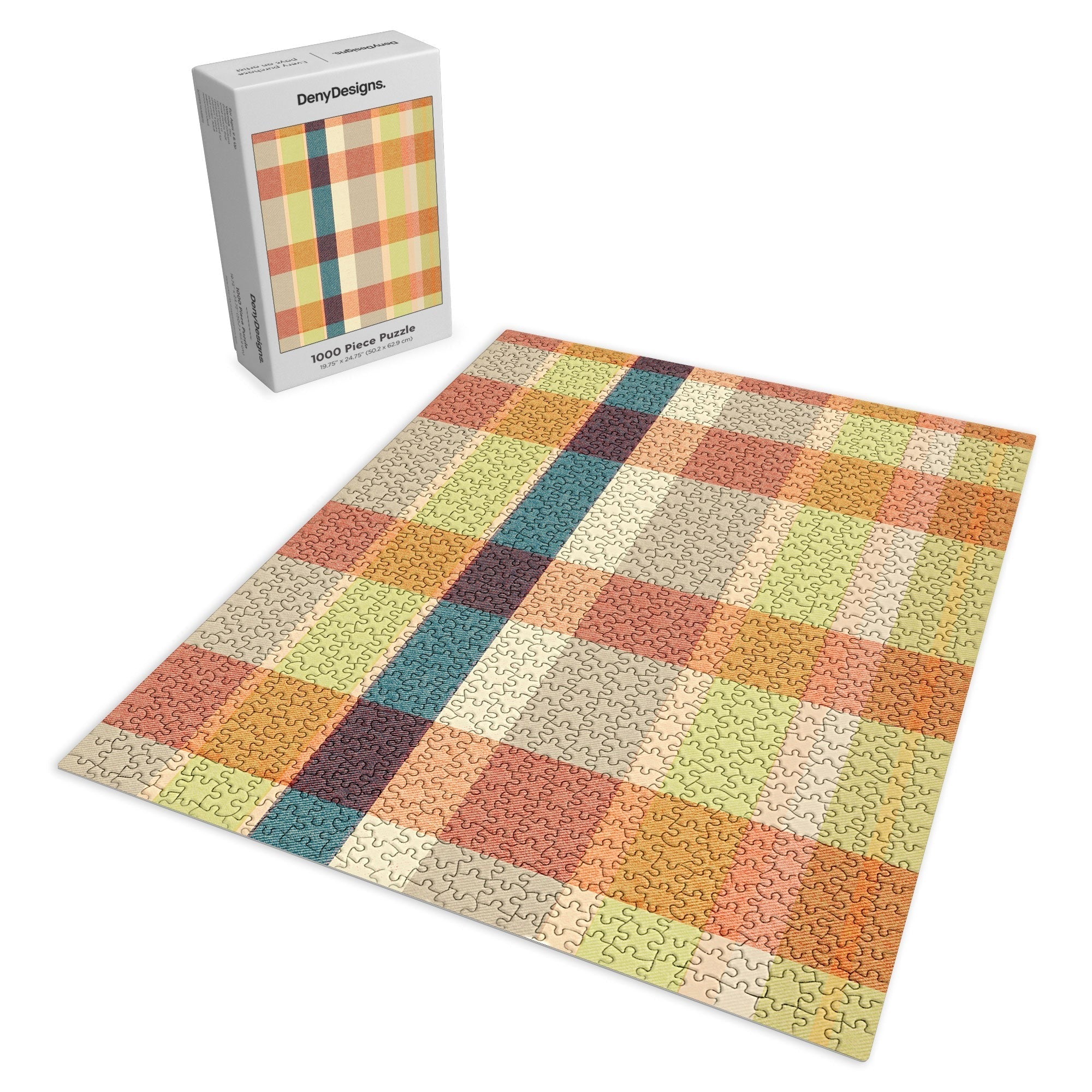 Marta Barragan Camarasa Retro Picnic Plaid Warm Tones Puzzle