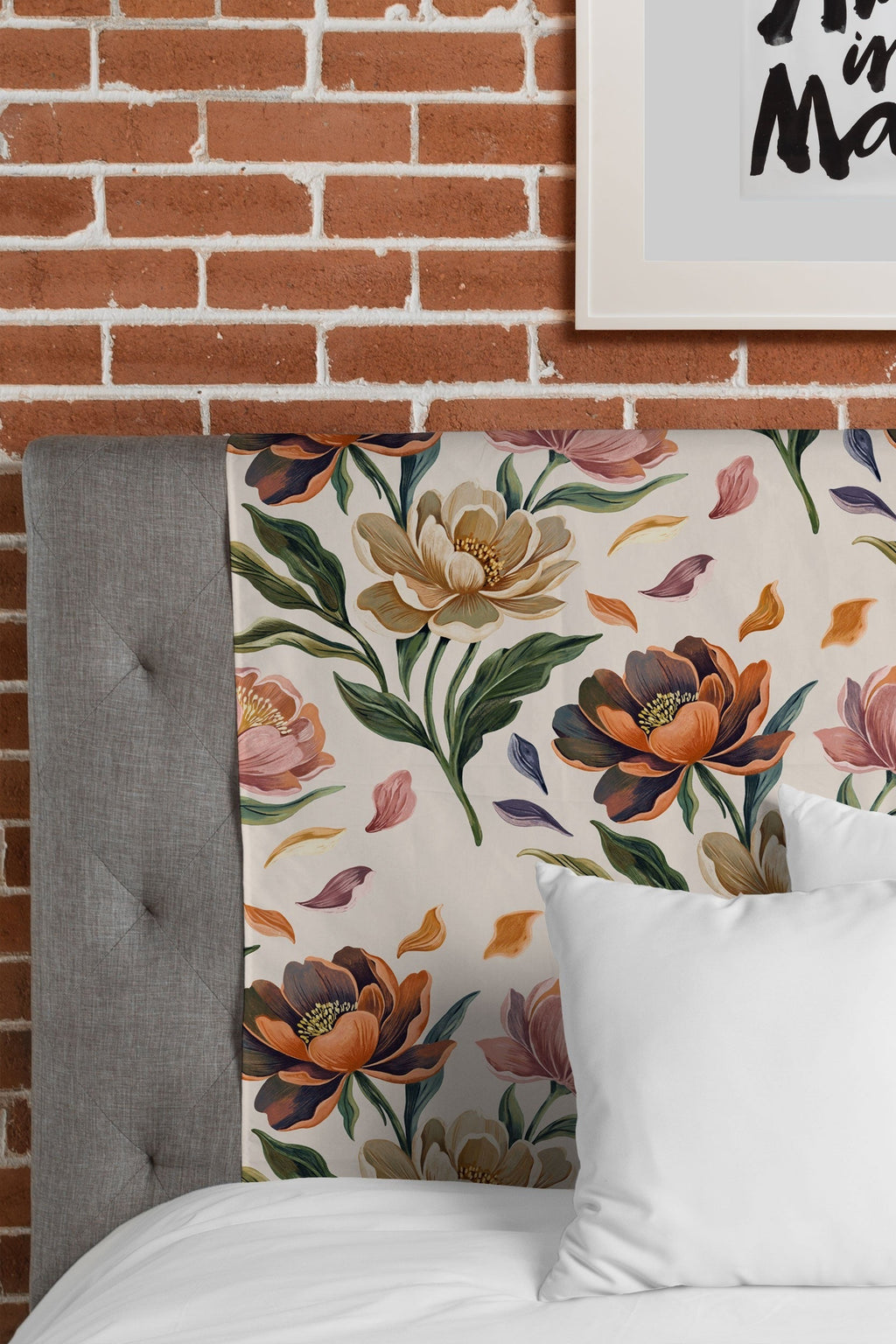 Marta Barragan Camarasa Hand Painted Peony Florals Tapestry