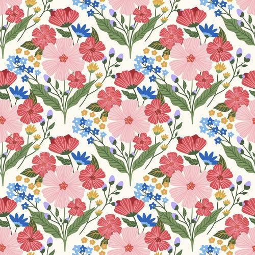 Design by Spark Wild Bloom Flowers Shower Curtain