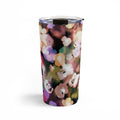 Ninola Design Botanic Retreat Ombre Abstract Watercolor Flowers Pink gold Travel Mug