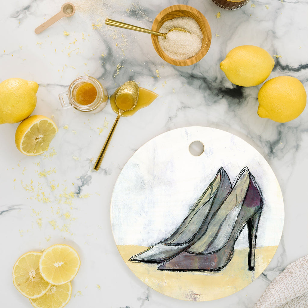 Sophia Buddenhagen Grey Stiletto Cutting Board Round