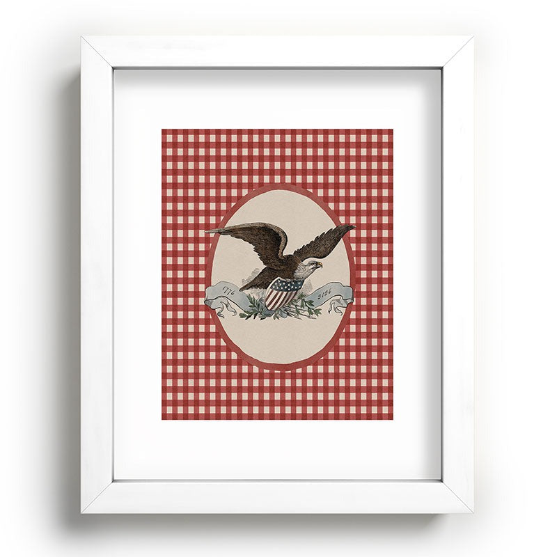 DENY Designs Gingham Eagle Recessed Framing Rectangle