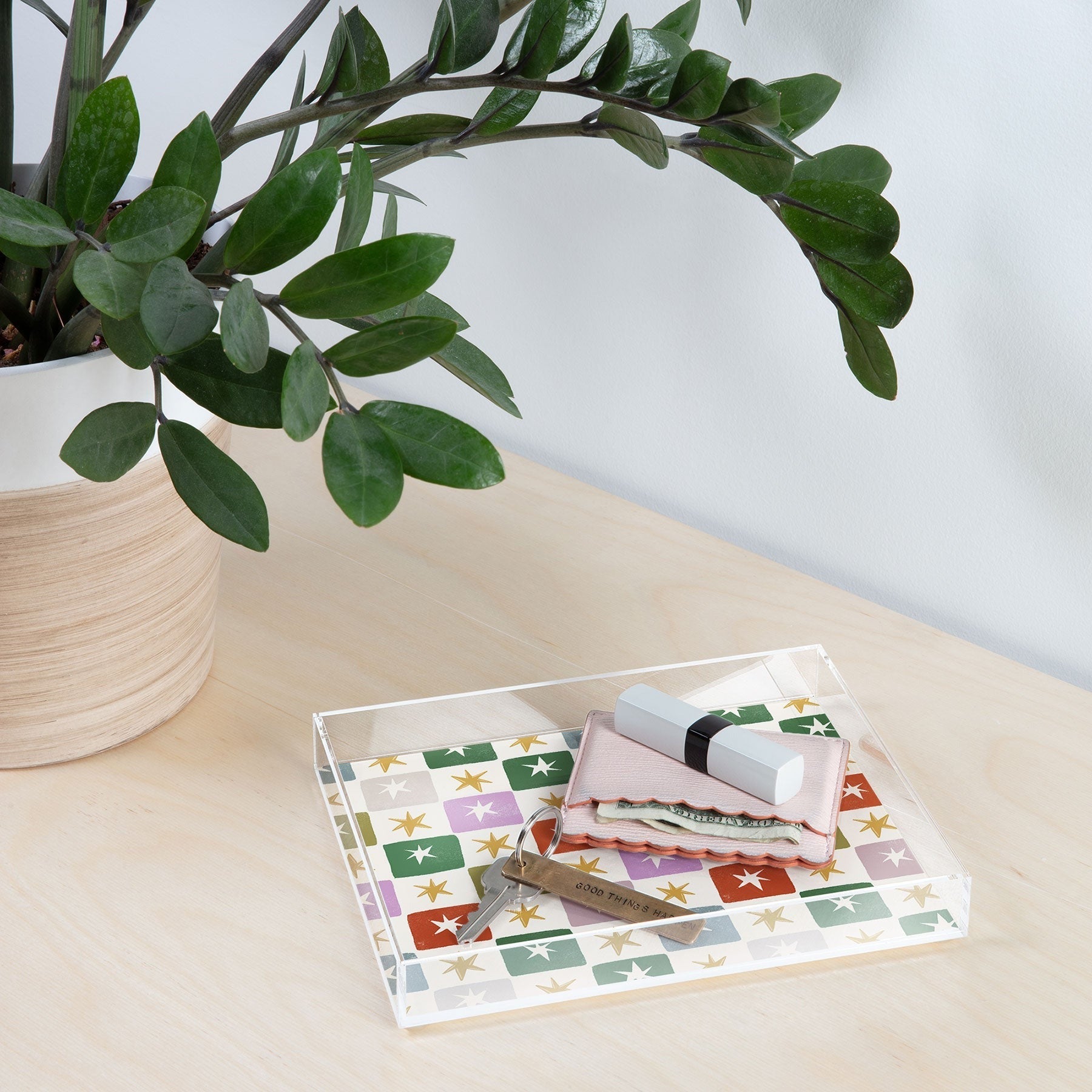 LouBruzzoni Retro Star Block Pattern Acrylic Tray