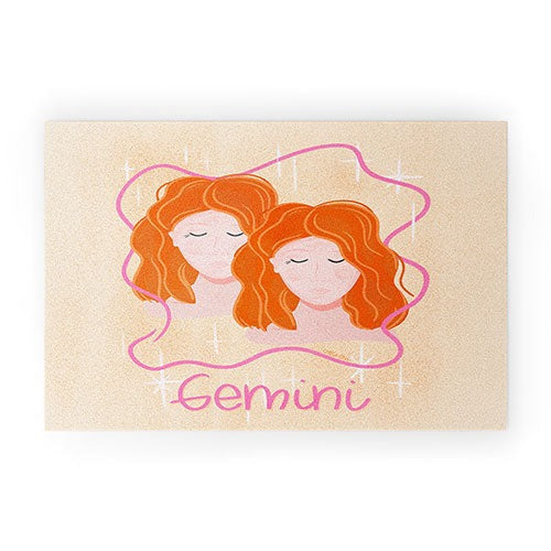 Little Om Zodiac Signs Gemini Welcome Mat
