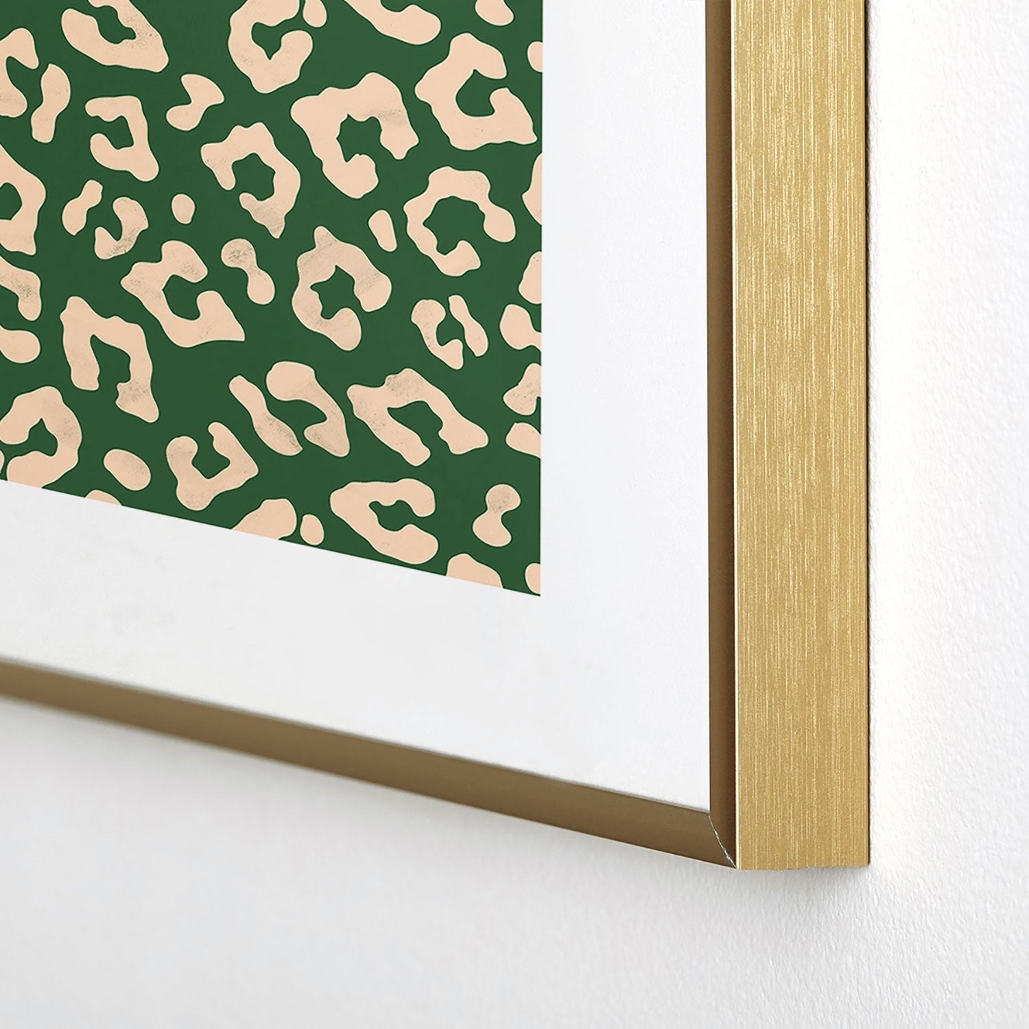 Avenie BR Cheetah Print In Green Metal Framed Art Print